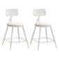 Modern Armless Backrest Counter Stool Iron Dessert Shop Bar Stool with Leather Cushion White 2 Piece Set Short Stool(18"H) Clearhalo 'Bar Furniture' 'Bar Stools' 'bar_stools' 'furn' 'furn_bar_stools' 'furniture_bar_stools' 'Kitchen & Dining Furniture' 'kitchen&dining_furn' 'kitchen' 'kitchen_furn' Furniture' 4587392