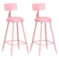 Modern Armless Backrest Counter Stool Iron Dessert Shop Bar Stool with Leather Cushion Pink 2 Piece Set Clearhalo 'Bar Furniture' 'Bar Stools' 'bar_stools' 'furn' 'furn_bar_stools' 'furniture_bar_stools' 'Kitchen & Dining Furniture' 'kitchen&dining_furn' 'kitchen' 'kitchen_furn' Furniture' 4587398