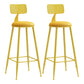 Modern Armless Backrest Counter Stool Iron Dessert Shop Bar Stool with Leather Cushion Yellow 2 Piece Set Bar Stool(30"H) Clearhalo 'Bar Furniture' 'Bar Stools' 'bar_stools' 'furn' 'furn_bar_stools' 'furniture_bar_stools' 'Kitchen & Dining Furniture' 'kitchen&dining_furn' 'kitchen' 'kitchen_furn' Furniture' 4587401