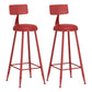 Modern Armless Backrest Counter Stool Iron Dessert Shop Bar Stool with Leather Cushion Red 2 Piece Set Bar Stool(30"H) Clearhalo 'Bar Furniture' 'Bar Stools' 'bar_stools' 'furn' 'furn_bar_stools' 'furniture_bar_stools' 'Kitchen & Dining Furniture' 'kitchen&dining_furn' 'kitchen' 'kitchen_furn' Furniture' 4587405