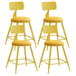 Modern Armless Backrest Counter Stool Iron Dessert Shop Bar Stool with Leather Cushion Yellow 4 Piece Set Short Stool(18"H) Clearhalo 'Bar Furniture' 'Bar Stools' 'bar_stools' 'furn' 'furn_bar_stools' 'furniture_bar_stools' 'Kitchen & Dining Furniture' 'kitchen&dining_furn' 'kitchen' 'kitchen_furn' Furniture' 4587407