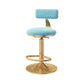 Glam Adjustable Rotatable Counter Stool Iron Kitchen Bar Stool with Velvet Cushion Blue 1 Piece Counter Stool (23.5"H) Clearhalo 'Bar Furniture' 'Bar Stools' 'bar_stools' 'furn' 'furn_bar_stools' 'furniture_bar_stools' 'Kitchen & Dining Furniture' 'kitchen&dining_furn' 'kitchen' 'kitchen_furn' Furniture' 4587426
