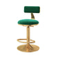 Glam Adjustable Rotatable Counter Stool Iron Kitchen Bar Stool with Velvet Cushion Green 1 Piece Counter Stool (23.5"H) Clearhalo 'Bar Furniture' 'Bar Stools' 'bar_stools' 'furn' 'furn_bar_stools' 'furniture_bar_stools' 'Kitchen & Dining Furniture' 'kitchen&dining_furn' 'kitchen' 'kitchen_furn' Furniture' 4587431