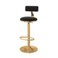 Glam Adjustable Rotatable Counter Stool Iron Kitchen Bar Stool with Velvet Cushion Clearhalo 'Bar Furniture' 'Bar Stools' 'bar_stools' 'furn' 'furn_bar_stools' 'furniture_bar_stools' 'Kitchen & Dining Furniture' 'kitchen&dining_furn' 'kitchen' 'kitchen_furn' Furniture' 4587434