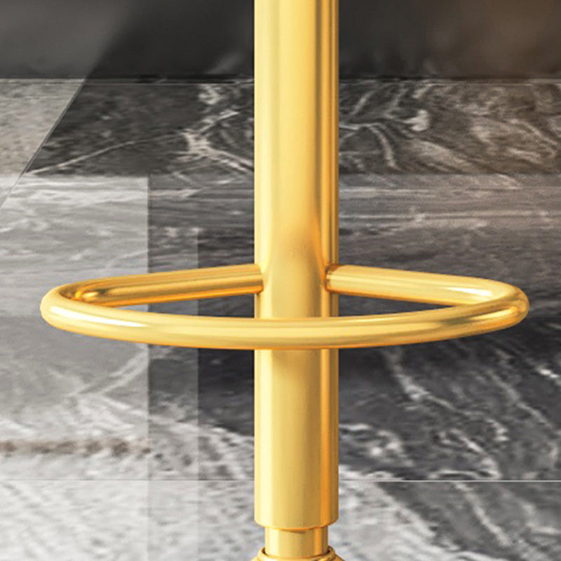 Glam Adjustable Rotatable Counter Stool Iron Kitchen Bar Stool with Velvet Cushion Clearhalo 'Bar Furniture' 'Bar Stools' 'bar_stools' 'furn' 'furn_bar_stools' 'furniture_bar_stools' 'Kitchen & Dining Furniture' 'kitchen&dining_furn' 'kitchen' 'kitchen_furn' Furniture' 4587440