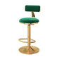 Glam Adjustable Rotatable Counter Stool Iron Kitchen Bar Stool with Velvet Cushion Green 1 Piece Bar Stool (28" H) Clearhalo 'Bar Furniture' 'Bar Stools' 'bar_stools' 'furn' 'furn_bar_stools' 'furniture_bar_stools' 'Kitchen & Dining Furniture' 'kitchen&dining_furn' 'kitchen' 'kitchen_furn' Furniture' 4587446
