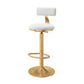 Glam Adjustable Rotatable Counter Stool Iron Kitchen Bar Stool with Velvet Cushion White 1 Piece Bar Stool(31"H) Clearhalo 'Bar Furniture' 'Bar Stools' 'bar_stools' 'furn' 'furn_bar_stools' 'furniture_bar_stools' 'Kitchen & Dining Furniture' 'kitchen&dining_furn' 'kitchen' 'kitchen_furn' Furniture' 4587451