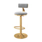 Glam Adjustable Rotatable Counter Stool Iron Kitchen Bar Stool with Velvet Cushion Gray 1 Piece Bar Stool(31"H) Clearhalo 'Bar Furniture' 'Bar Stools' 'bar_stools' 'furn' 'furn_bar_stools' 'furniture_bar_stools' 'Kitchen & Dining Furniture' 'kitchen&dining_furn' 'kitchen' 'kitchen_furn' Furniture' 4587456