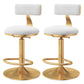 Glam Adjustable Rotatable Counter Stool Iron Kitchen Bar Stool with Velvet Cushion White 2 Piece Set Counter Stool (23.5"H) Clearhalo 'Bar Furniture' 'Bar Stools' 'bar_stools' 'furn' 'furn_bar_stools' 'furniture_bar_stools' 'Kitchen & Dining Furniture' 'kitchen&dining_furn' 'kitchen' 'kitchen_furn' Furniture' 4587458