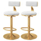 Glam Adjustable Rotatable Counter Stool Iron Kitchen Bar Stool with Velvet Cushion White 2 Piece Set Bar Stool (28" H) Clearhalo 'Bar Furniture' 'Bar Stools' 'bar_stools' 'furn' 'furn_bar_stools' 'furniture_bar_stools' 'Kitchen & Dining Furniture' 'kitchen&dining_furn' 'kitchen' 'kitchen_furn' Furniture' 4587465