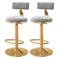 Glam Adjustable Rotatable Counter Stool Iron Kitchen Bar Stool with Velvet Cushion Gray 2 Piece Set Bar Stool (28" H) Clearhalo 'Bar Furniture' 'Bar Stools' 'bar_stools' 'furn' 'furn_bar_stools' 'furniture_bar_stools' 'Kitchen & Dining Furniture' 'kitchen&dining_furn' 'kitchen' 'kitchen_furn' Furniture' 4587470