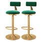 Glam Adjustable Rotatable Counter Stool Iron Kitchen Bar Stool with Velvet Cushion Green 2 Piece Set Bar Stool(31"H) Clearhalo 'Bar Furniture' 'Bar Stools' 'bar_stools' 'furn' 'furn_bar_stools' 'furniture_bar_stools' 'Kitchen & Dining Furniture' 'kitchen&dining_furn' 'kitchen' 'kitchen_furn' Furniture' 4587474