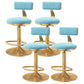 Glam Adjustable Rotatable Counter Stool Iron Kitchen Bar Stool with Velvet Cushion Blue 4 Piece Set Counter Stool (23.5"H) Clearhalo 'Bar Furniture' 'Bar Stools' 'bar_stools' 'furn' 'furn_bar_stools' 'furniture_bar_stools' 'Kitchen & Dining Furniture' 'kitchen&dining_furn' 'kitchen' 'kitchen_furn' Furniture' 4587478