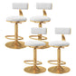 Glam Adjustable Rotatable Counter Stool Iron Kitchen Bar Stool with Velvet Cushion White 4 Piece Set Counter Stool (23.5"H) Clearhalo 'Bar Furniture' 'Bar Stools' 'bar_stools' 'furn' 'furn_bar_stools' 'furniture_bar_stools' 'Kitchen & Dining Furniture' 'kitchen&dining_furn' 'kitchen' 'kitchen_furn' Furniture' 4587479