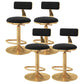 Glam Adjustable Rotatable Counter Stool Iron Kitchen Bar Stool with Velvet Cushion Black 4 Piece Set Counter Stool (23.5"H) Clearhalo 'Bar Furniture' 'Bar Stools' 'bar_stools' 'furn' 'furn_bar_stools' 'furniture_bar_stools' 'Kitchen & Dining Furniture' 'kitchen&dining_furn' 'kitchen' 'kitchen_furn' Furniture' 4587480