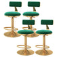 Glam Adjustable Rotatable Counter Stool Iron Kitchen Bar Stool with Velvet Cushion Green 4 Piece Set Counter Stool (23.5"H) Clearhalo 'Bar Furniture' 'Bar Stools' 'bar_stools' 'furn' 'furn_bar_stools' 'furniture_bar_stools' 'Kitchen & Dining Furniture' 'kitchen&dining_furn' 'kitchen' 'kitchen_furn' Furniture' 4587481