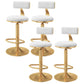 Glam Adjustable Rotatable Counter Stool Iron Kitchen Bar Stool with Velvet Cushion White 4 Piece Set Bar Stool (28" H) Clearhalo 'Bar Furniture' 'Bar Stools' 'bar_stools' 'furn' 'furn_bar_stools' 'furniture_bar_stools' 'Kitchen & Dining Furniture' 'kitchen&dining_furn' 'kitchen' 'kitchen_furn' Furniture' 4587486