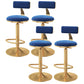 Glam Adjustable Rotatable Counter Stool Iron Kitchen Bar Stool with Velvet Cushion Navy Blue 4 Piece Set Bar Stool (28" H) Clearhalo 'Bar Furniture' 'Bar Stools' 'bar_stools' 'furn' 'furn_bar_stools' 'furniture_bar_stools' 'Kitchen & Dining Furniture' 'kitchen&dining_furn' 'kitchen' 'kitchen_furn' Furniture' 4587490