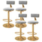 Glam Adjustable Rotatable Counter Stool Iron Kitchen Bar Stool with Velvet Cushion Gray 4 Piece Set Bar Stool (28" H) Clearhalo 'Bar Furniture' 'Bar Stools' 'bar_stools' 'furn' 'furn_bar_stools' 'furniture_bar_stools' 'Kitchen & Dining Furniture' 'kitchen&dining_furn' 'kitchen' 'kitchen_furn' Furniture' 4587491