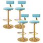 Glam Adjustable Rotatable Counter Stool Iron Kitchen Bar Stool with Velvet Cushion Blue 4 Piece Set Bar Stool(31"H) Clearhalo 'Bar Furniture' 'Bar Stools' 'bar_stools' 'furn' 'furn_bar_stools' 'furniture_bar_stools' 'Kitchen & Dining Furniture' 'kitchen&dining_furn' 'kitchen' 'kitchen_furn' Furniture' 4587492