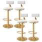 Glam Adjustable Rotatable Counter Stool Iron Kitchen Bar Stool with Velvet Cushion White 4 Piece Set Bar Stool(31"H) Clearhalo 'Bar Furniture' 'Bar Stools' 'bar_stools' 'furn' 'furn_bar_stools' 'furniture_bar_stools' 'Kitchen & Dining Furniture' 'kitchen&dining_furn' 'kitchen' 'kitchen_furn' Furniture' 4587493