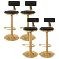 Glam Adjustable Rotatable Counter Stool Iron Kitchen Bar Stool with Velvet Cushion Black 4 Piece Set Bar Stool(31"H) Clearhalo 'Bar Furniture' 'Bar Stools' 'bar_stools' 'furn' 'furn_bar_stools' 'furniture_bar_stools' 'Kitchen & Dining Furniture' 'kitchen&dining_furn' 'kitchen' 'kitchen_furn' Furniture' 4587494