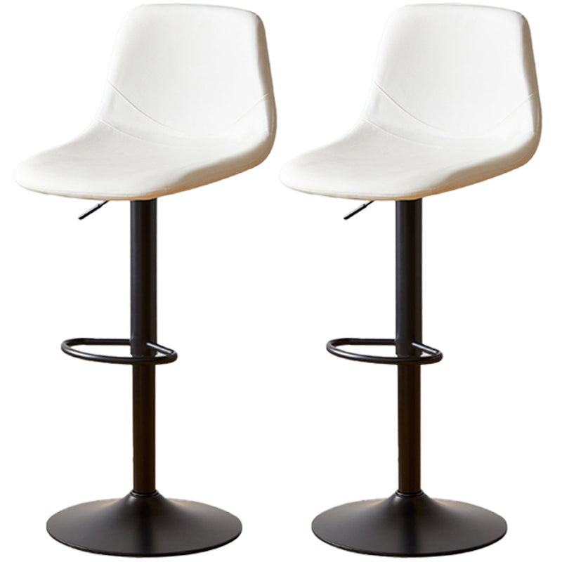 Industrial Style Bar Chair Adjustable Height Leather Seat Metal Leg for Counter Bar White 2 Piece Set Clearhalo 'Bar Furniture' 'Bar Stools' 'bar_stools' 'furn' 'furn_bar_stools' 'furniture_bar_stools' 'Kitchen & Dining Furniture' 'kitchen&dining_furn' 'kitchen' 'kitchen_furn' Furniture' 4587507