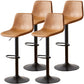 Industrial Style Bar Chair Adjustable Height Leather Seat Metal Leg for Counter Bar Brown 4 Piece Set Clearhalo 'Bar Furniture' 'Bar Stools' 'bar_stools' 'furn' 'furn_bar_stools' 'furniture_bar_stools' 'Kitchen & Dining Furniture' 'kitchen&dining_furn' 'kitchen' 'kitchen_furn' Furniture' 4587509