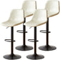 Industrial Style Bar Chair Adjustable Height Leather Seat Metal Leg for Counter Bar Off-White 4 Piece Set Clearhalo 'Bar Furniture' 'Bar Stools' 'bar_stools' 'furn' 'furn_bar_stools' 'furniture_bar_stools' 'Kitchen & Dining Furniture' 'kitchen&dining_furn' 'kitchen' 'kitchen_furn' Furniture' 4587515