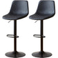 Industrial Style Bar Chair Adjustable Height Leather Seat Metal Leg for Counter Bar Black 2 Piece Set Clearhalo 'Bar Furniture' 'Bar Stools' 'bar_stools' 'furn' 'furn_bar_stools' 'furniture_bar_stools' 'Kitchen & Dining Furniture' 'kitchen&dining_furn' 'kitchen' 'kitchen_furn' Furniture' 4587525