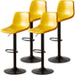 Industrial Style Bar Chair Adjustable Height Leather Seat Metal Leg for Counter Bar Yellow 4 Piece Set Clearhalo 'Bar Furniture' 'Bar Stools' 'bar_stools' 'furn' 'furn_bar_stools' 'furniture_bar_stools' 'Kitchen & Dining Furniture' 'kitchen&dining_furn' 'kitchen' 'kitchen_furn' Furniture' 4587526