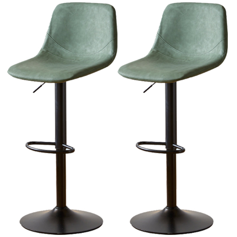 Industrial Style Bar Chair Adjustable Height Leather Seat Metal Leg for Counter Bar Green 2 Piece Set Clearhalo 'Bar Furniture' 'Bar Stools' 'bar_stools' 'furn' 'furn_bar_stools' 'furniture_bar_stools' 'Kitchen & Dining Furniture' 'kitchen&dining_furn' 'kitchen' 'kitchen_furn' Furniture' 4587534