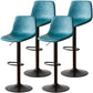Industrial Style Bar Chair Adjustable Height Leather Seat Metal Leg for Counter Bar Lake Blue 4 Piece Set Clearhalo 'Bar Furniture' 'Bar Stools' 'bar_stools' 'furn' 'furn_bar_stools' 'furniture_bar_stools' 'Kitchen & Dining Furniture' 'kitchen&dining_furn' 'kitchen' 'kitchen_furn' Furniture' 4587535