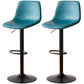 Industrial Style Bar Chair Adjustable Height Leather Seat Metal Leg for Counter Bar Lake Blue 2 Piece Set Clearhalo 'Bar Furniture' 'Bar Stools' 'bar_stools' 'furn' 'furn_bar_stools' 'furniture_bar_stools' 'Kitchen & Dining Furniture' 'kitchen&dining_furn' 'kitchen' 'kitchen_furn' Furniture' 4587537
