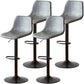 Industrial Style Bar Chair Adjustable Height Leather Seat Metal Leg for Counter Bar Grey 4 Piece Set Clearhalo 'Bar Furniture' 'Bar Stools' 'bar_stools' 'furn' 'furn_bar_stools' 'furniture_bar_stools' 'Kitchen & Dining Furniture' 'kitchen&dining_furn' 'kitchen' 'kitchen_furn' Furniture' 4587541