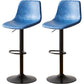 Industrial Style Bar Chair Adjustable Height Leather Seat Metal Leg for Counter Bar Blue 2 Piece Set Clearhalo 'Bar Furniture' 'Bar Stools' 'bar_stools' 'furn' 'furn_bar_stools' 'furniture_bar_stools' 'Kitchen & Dining Furniture' 'kitchen&dining_furn' 'kitchen' 'kitchen_furn' Furniture' 4587546