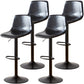 Industrial Style Bar Chair Adjustable Height Leather Seat Metal Leg for Counter Bar Matte Black 4 Piece Set Clearhalo 'Bar Furniture' 'Bar Stools' 'bar_stools' 'furn' 'furn_bar_stools' 'furniture_bar_stools' 'Kitchen & Dining Furniture' 'kitchen&dining_furn' 'kitchen' 'kitchen_furn' Furniture' 4587547