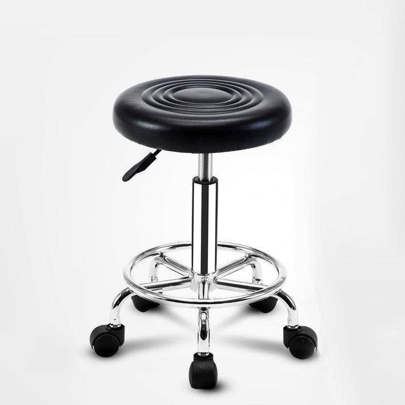 Modern Adjustable Rotatable Counter Stool Steel Mobile Phone Store Bar Stool with Cushion Black 1 Piece Clearhalo 'Bar Furniture' 'Bar Stools' 'bar_stools' 'furn' 'furn_bar_stools' 'furniture_bar_stools' 'Kitchen & Dining Furniture' 'kitchen&dining_furn' 'kitchen' 'kitchen_furn' Furniture' 4587560
