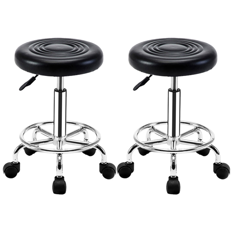 Modern Adjustable Rotatable Counter Stool Steel Mobile Phone Store Bar Stool with Cushion Black 2 Piece Set Clearhalo 'Bar Furniture' 'Bar Stools' 'bar_stools' 'furn' 'furn_bar_stools' 'furniture_bar_stools' 'Kitchen & Dining Furniture' 'kitchen&dining_furn' 'kitchen' 'kitchen_furn' Furniture' 4587561