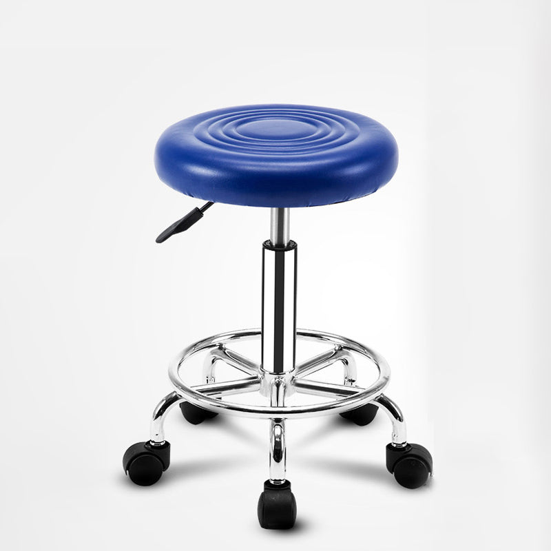 Modern Adjustable Rotatable Counter Stool Steel Mobile Phone Store Bar Stool with Cushion Royal Blue 1 Piece Clearhalo 'Bar Furniture' 'Bar Stools' 'bar_stools' 'furn' 'furn_bar_stools' 'furniture_bar_stools' 'Kitchen & Dining Furniture' 'kitchen&dining_furn' 'kitchen' 'kitchen_furn' Furniture' 4587566