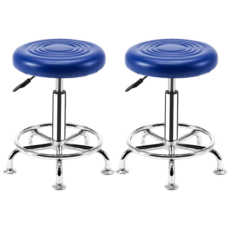 Modern Adjustable Rotatable Counter Stool Steel Mobile Phone Store Bar Stool with Cushion Light Blue 2 Piece Set Clearhalo 'Bar Furniture' 'Bar Stools' 'bar_stools' 'furn' 'furn_bar_stools' 'furniture_bar_stools' 'Kitchen & Dining Furniture' 'kitchen&dining_furn' 'kitchen' 'kitchen_furn' Furniture' 4587588