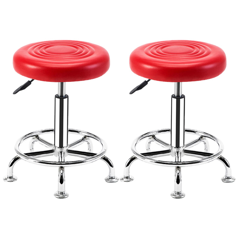 Modern Adjustable Rotatable Counter Stool Steel Mobile Phone Store Bar Stool with Cushion Orange Red 2 Piece Set Clearhalo 'Bar Furniture' 'Bar Stools' 'bar_stools' 'furn' 'furn_bar_stools' 'furniture_bar_stools' 'Kitchen & Dining Furniture' 'kitchen&dining_furn' 'kitchen' 'kitchen_furn' Furniture' 4587591