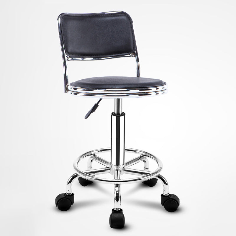 Modern Adjustable Rotatable Counter Stool Steel Mobile Phone Store Bar Stool with Cushion Dark Gray-Black 1 Piece Clearhalo 'Bar Furniture' 'Bar Stools' 'bar_stools' 'furn' 'furn_bar_stools' 'furniture_bar_stools' 'Kitchen & Dining Furniture' 'kitchen&dining_furn' 'kitchen' 'kitchen_furn' Furniture' 4587617