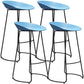 Industrial Style Bar-stool Bucket PP Seat Sled Iron Legs for Kitchen Bar Blue 4 Piece Set Clearhalo 'Bar Furniture' 'Bar Stools' 'bar_stools' 'furn' 'furn_bar_stools' 'furniture_bar_stools' 'Kitchen & Dining Furniture' 'kitchen&dining_furn' 'kitchen' 'kitchen_furn' Furniture' 4587644