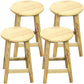 Modern Armless Backless Counter Stool Wood Dessert Shop Bar Stool with Wooden Seat 4 Piece Set Short Stool(18"H) Clearhalo 'Bar Furniture' 'Bar Stools' 'bar_stools' 'furn' 'furn_bar_stools' 'furniture_bar_stools' 'Kitchen & Dining Furniture' 'kitchen&dining_furn' 'kitchen' 'kitchen_furn' Furniture' 4587664