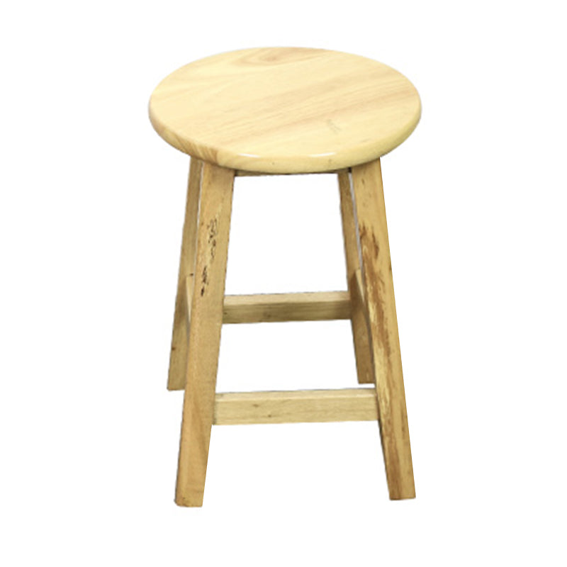 Modern Armless Backless Counter Stool Wood Dessert Shop Bar Stool with Wooden Seat 1 Piece Short Stool(18"H) Clearhalo 'Bar Furniture' 'Bar Stools' 'bar_stools' 'furn' 'furn_bar_stools' 'furniture_bar_stools' 'Kitchen & Dining Furniture' 'kitchen&dining_furn' 'kitchen' 'kitchen_furn' Furniture' 4587666