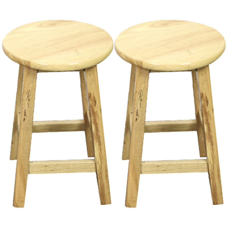Modern Armless Backless Counter Stool Wood Dessert Shop Bar Stool with Wooden Seat 2 Piece Set Short Stool(18"H) Clearhalo 'Bar Furniture' 'Bar Stools' 'bar_stools' 'furn' 'furn_bar_stools' 'furniture_bar_stools' 'Kitchen & Dining Furniture' 'kitchen&dining_furn' 'kitchen' 'kitchen_furn' Furniture' 4587667