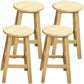 Modern Armless Backless Counter Stool Wood Dessert Shop Bar Stool with Wooden Seat 4 Piece Set Short Stool(20"H) Clearhalo 'Bar Furniture' 'Bar Stools' 'bar_stools' 'furn' 'furn_bar_stools' 'furniture_bar_stools' 'Kitchen & Dining Furniture' 'kitchen&dining_furn' 'kitchen' 'kitchen_furn' Furniture' 4587669