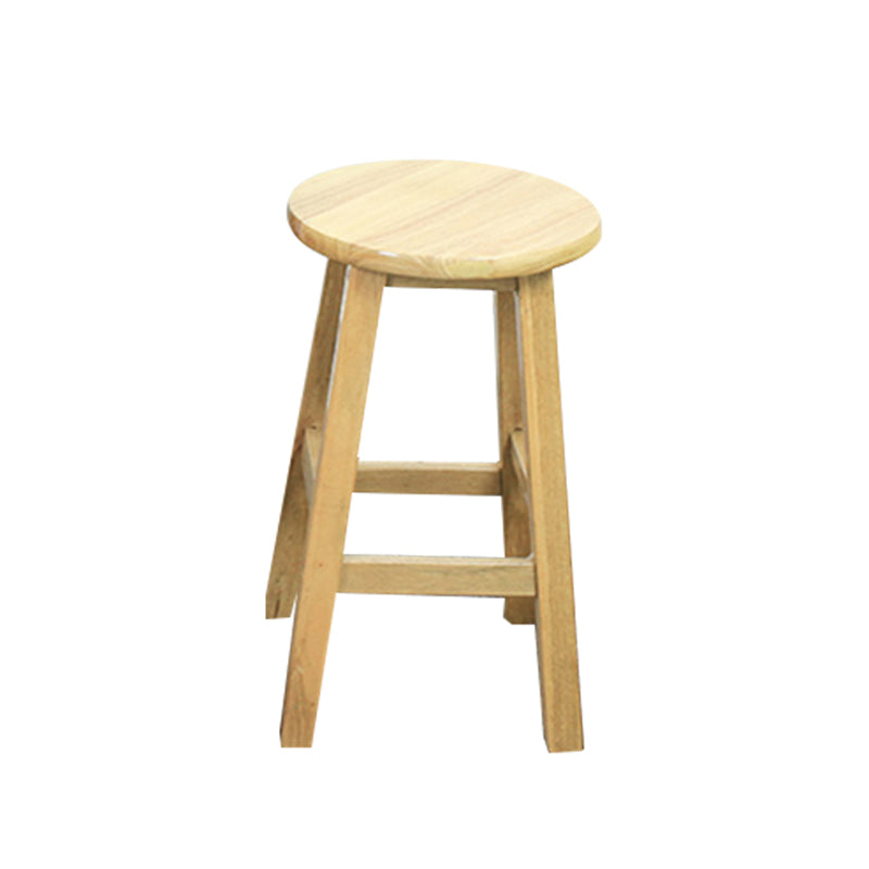 Modern Armless Backless Counter Stool Wood Dessert Shop Bar Stool with Wooden Seat 1 Piece Short Stool(20"H) Clearhalo 'Bar Furniture' 'Bar Stools' 'bar_stools' 'furn' 'furn_bar_stools' 'furniture_bar_stools' 'Kitchen & Dining Furniture' 'kitchen&dining_furn' 'kitchen' 'kitchen_furn' Furniture' 4587672