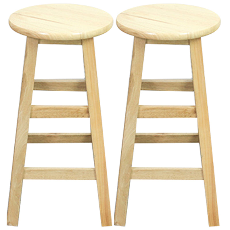 Modern Armless Backless Counter Stool Wood Dessert Shop Bar Stool with Wooden Seat 2 Piece Set Counter Stool (23.5"H) Clearhalo 'Bar Furniture' 'Bar Stools' 'bar_stools' 'furn' 'furn_bar_stools' 'furniture_bar_stools' 'Kitchen & Dining Furniture' 'kitchen&dining_furn' 'kitchen' 'kitchen_furn' Furniture' 4587679